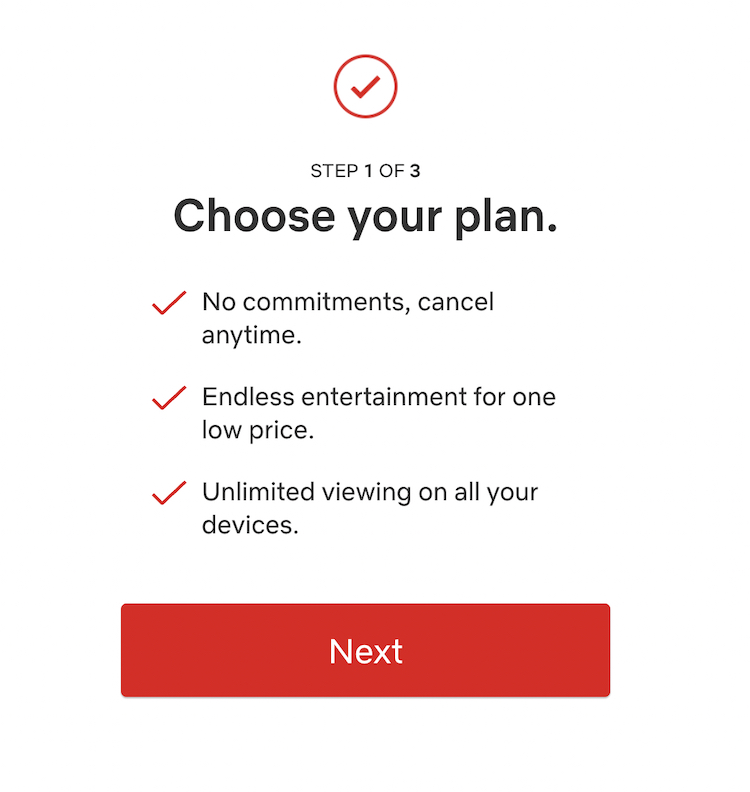 Choose your Netflix plan