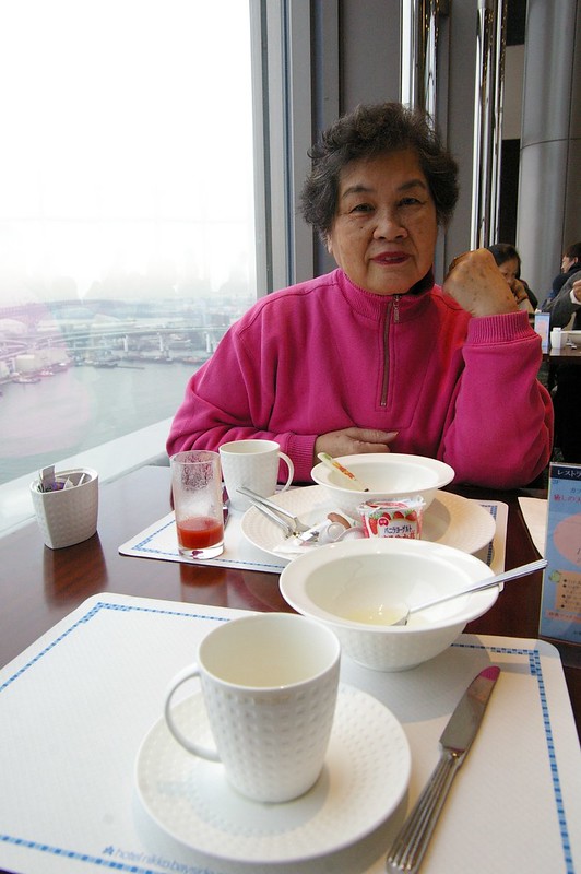 Grandma enjoying her time at a restaurant