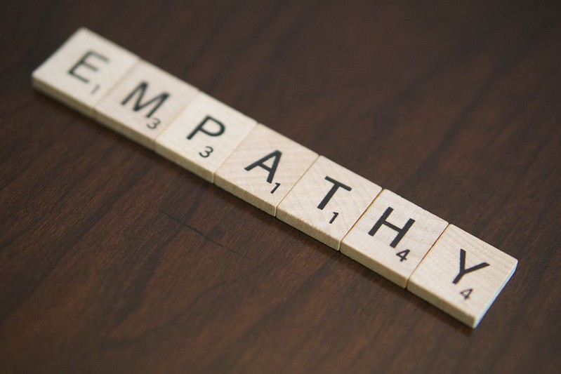 Empathy spelled out with Scrabble pieces