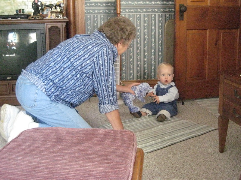 Grandma playing with the grandson