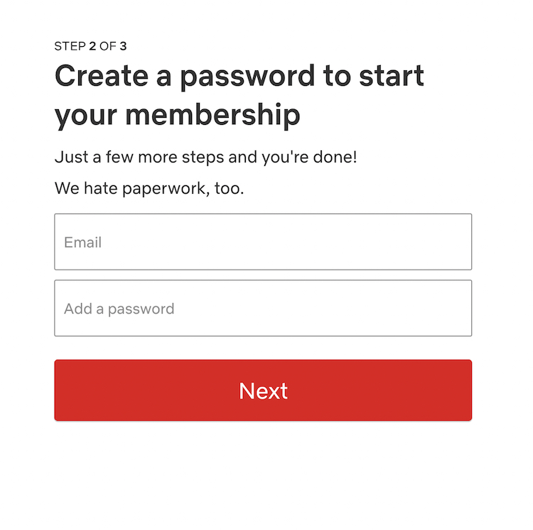 Create your Netflix Password