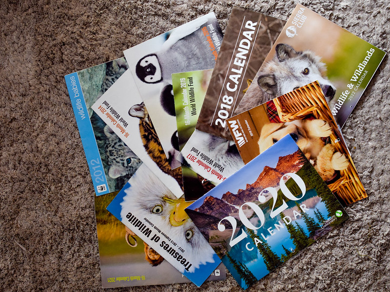 Calendars scattered on the floor