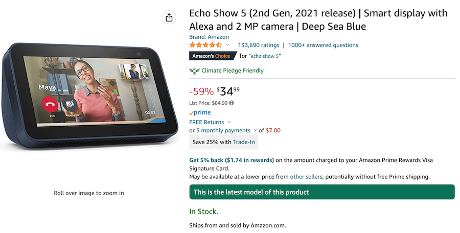 Echo Show for sale on Amazon.com