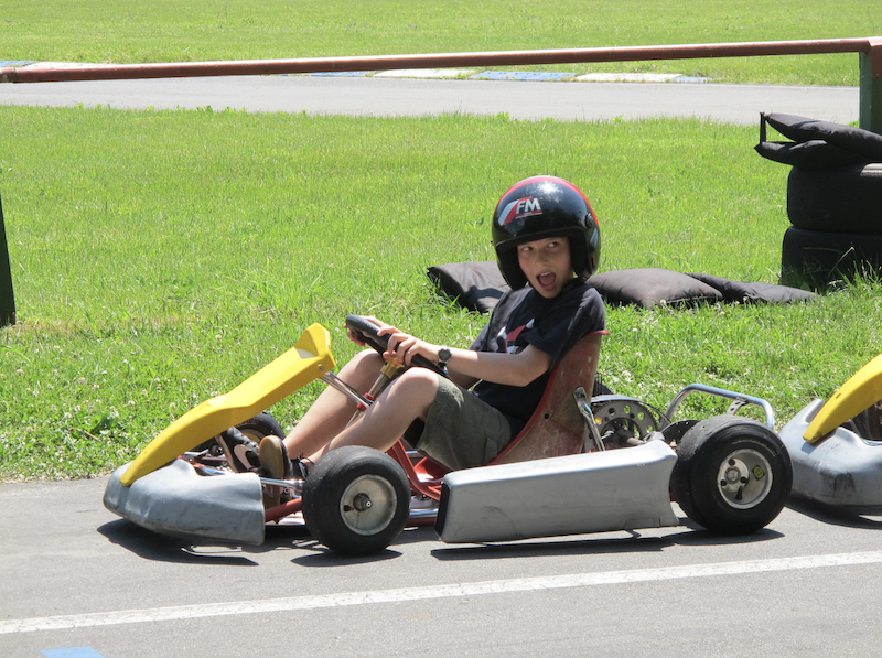 Kid riding a go-kart