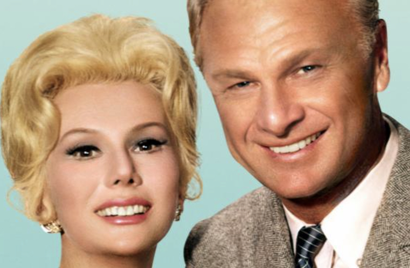 Actors Eddie Albert and Eva Gabor of the television series Green Acres