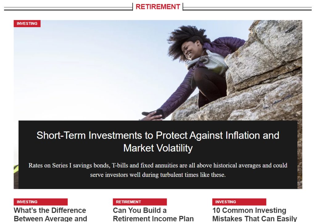 Screenshot of the website Kiplinger