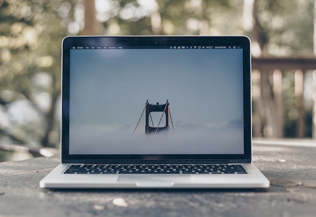 Laptop computer sitting on desk