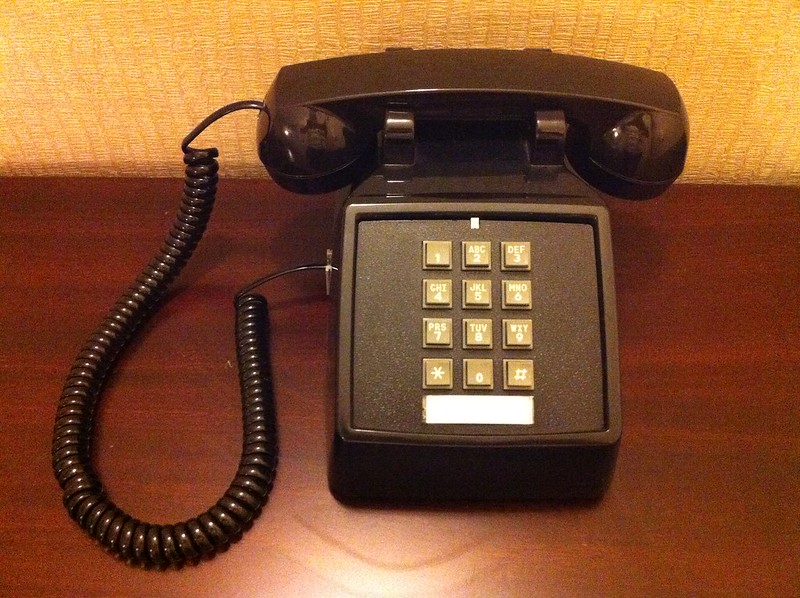 Old corded telephone