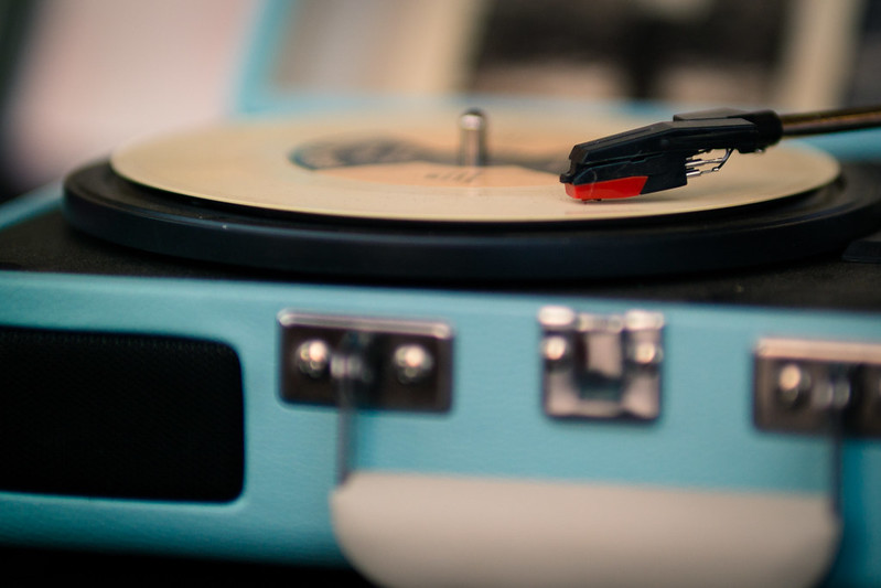 Retro vinyl record player