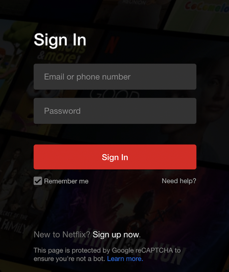 Sign into Netflix