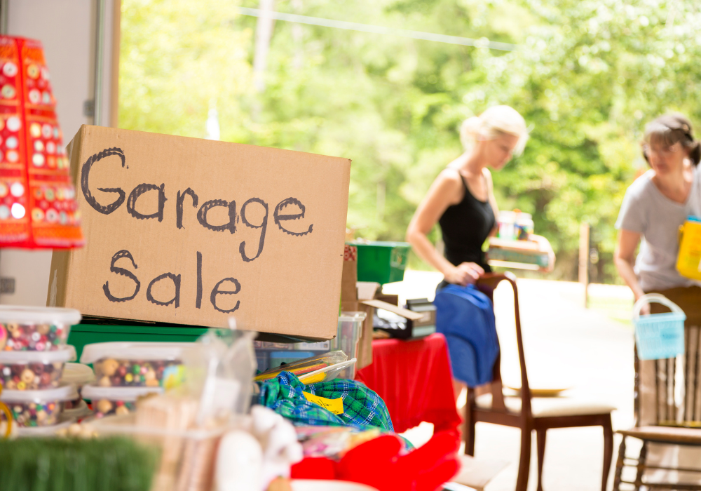 Garage sale customers